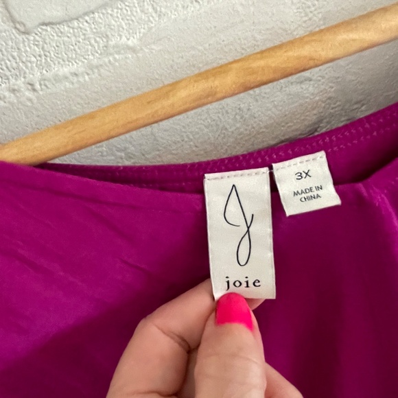 Joie Blouse Balloom sleeve Boho Fuchsia Purple Romantic Feminine Whimsy Sz 3X - Picture 3 of 10